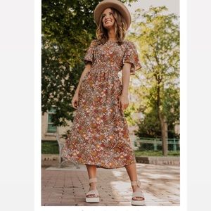 Roolee Floral Midi Dress